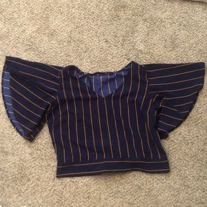 Blue and yellow v neck